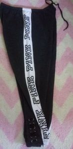 Euc victorias secret pink large lace up sweats